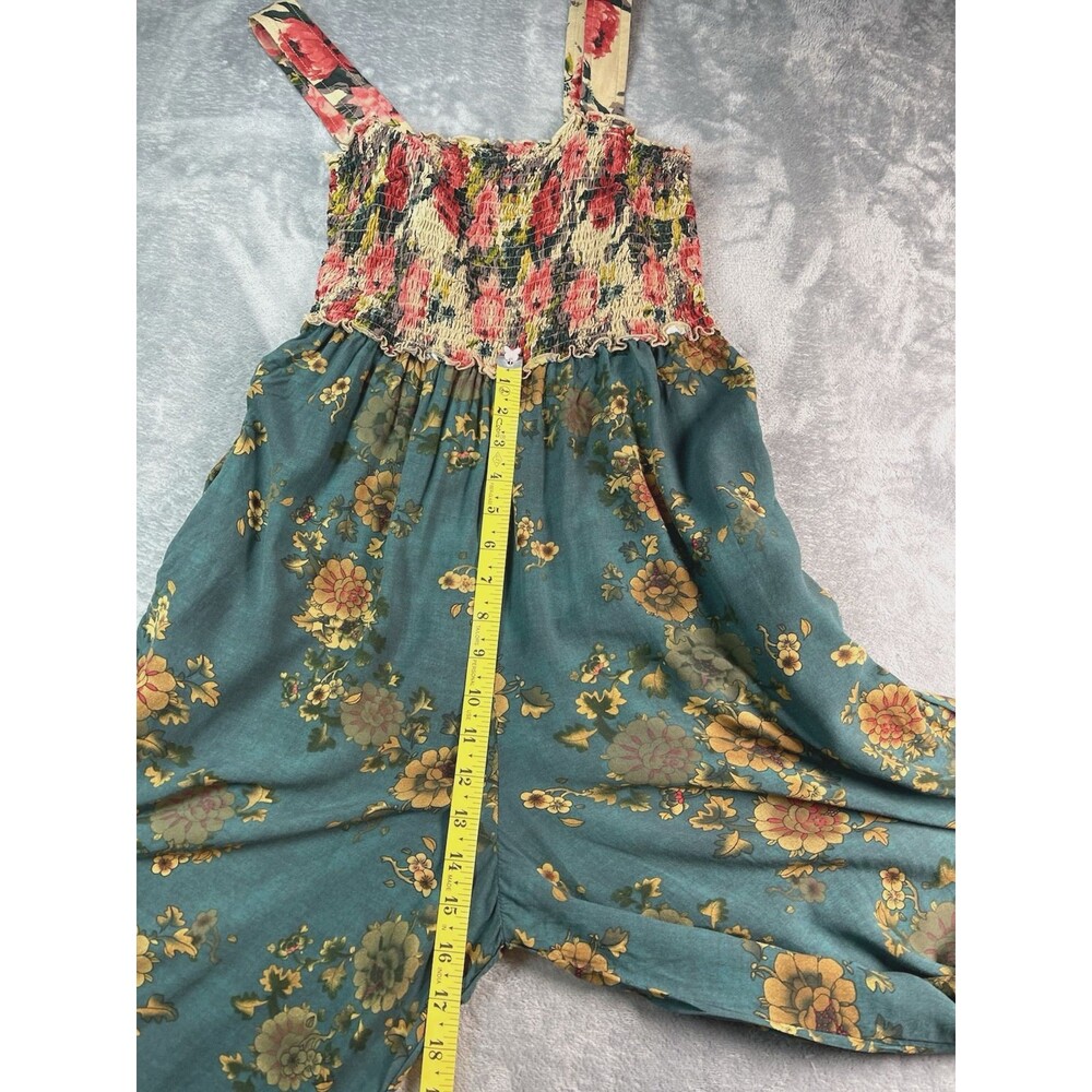 Natural Life NEW! floral tank smocked palazzo wide leg jumpsuit summer Medium - Picture 9 of 10